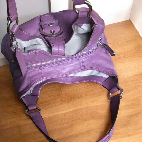 NWOT COACH F17092 Madison Lynn Pleated Soho Carryall Tote Vibrant Purple - Picture 8 of 17